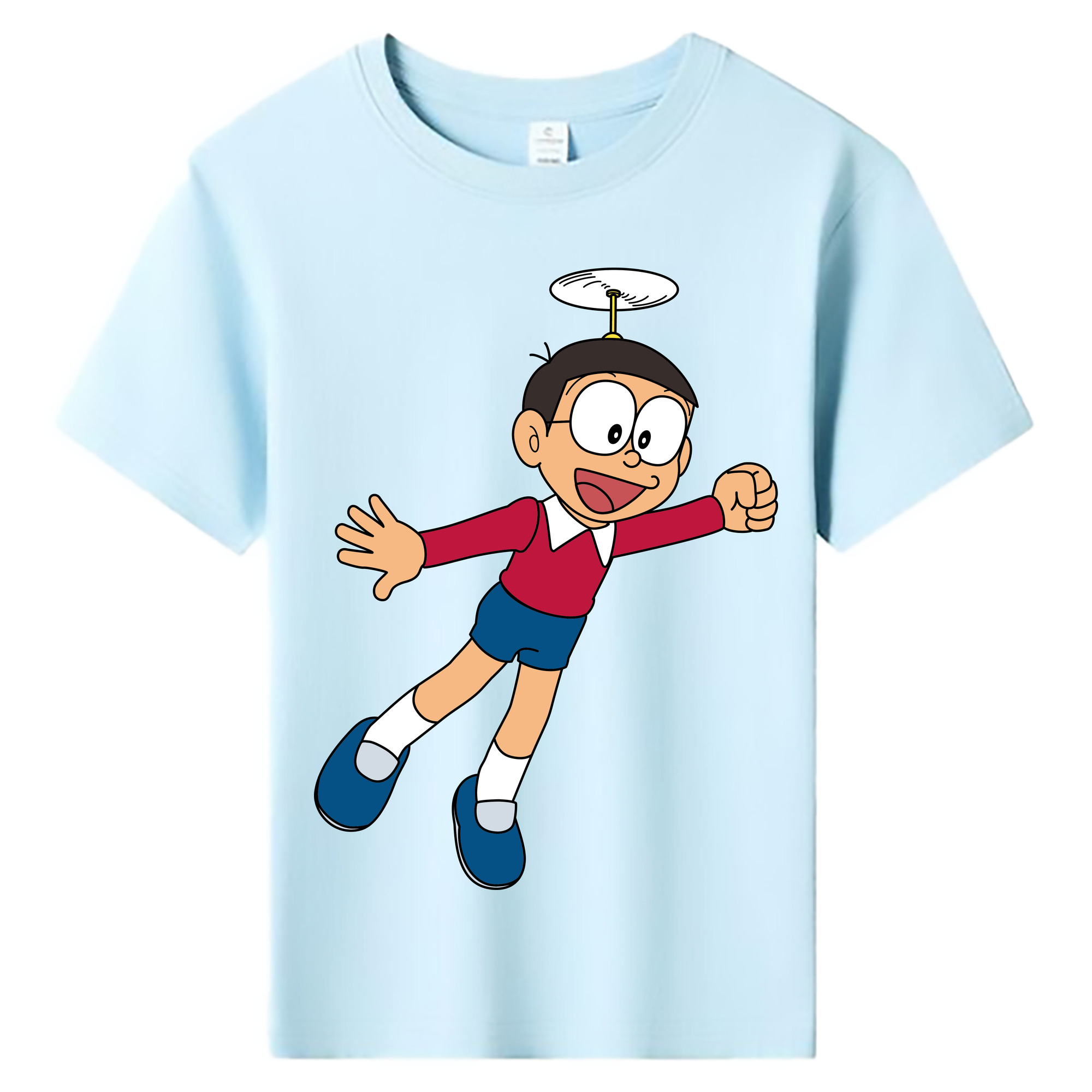 （画像用） ドラえもん 野比 のび太 Doraemon Nobita Nobi 綿100％キッズTシャツ（フロントプリント）
